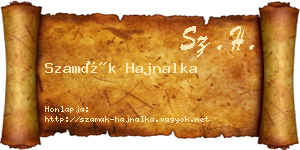 Szamák Hajnalka névjegykártya