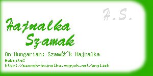 hajnalka szamak business card